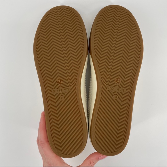 Rothy’s Lace Up Sneaker in Vanilla Cream Off White Neutral Knit Trainers Shoes - Picture 6 of 6